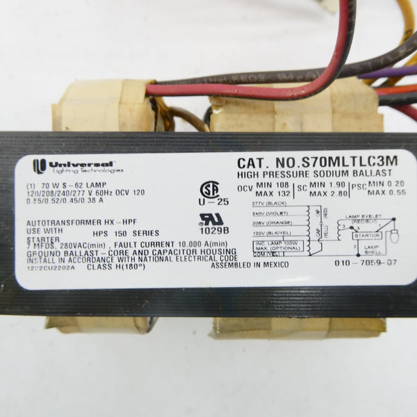 UNIVERSAL LIGHTING TECHNOLOGIES S70MLTLC3M-500K 277VAC 0.85A (AS PICTURED) NSMP