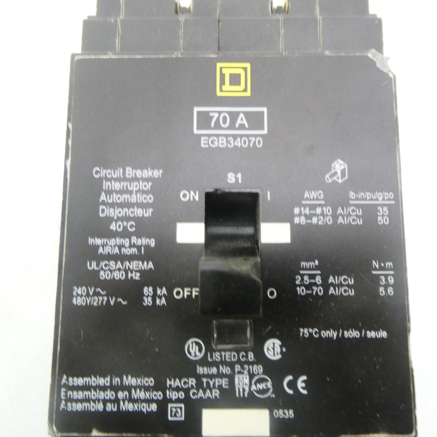 SQUARE D EGB34070 240V 70A NSNP