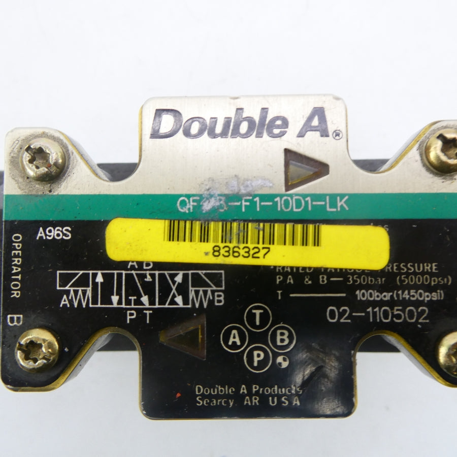 DOUBLE A QF3-F1-10D1-LK 02-110502 110/120V .48/.46A 5000PSI UNMP