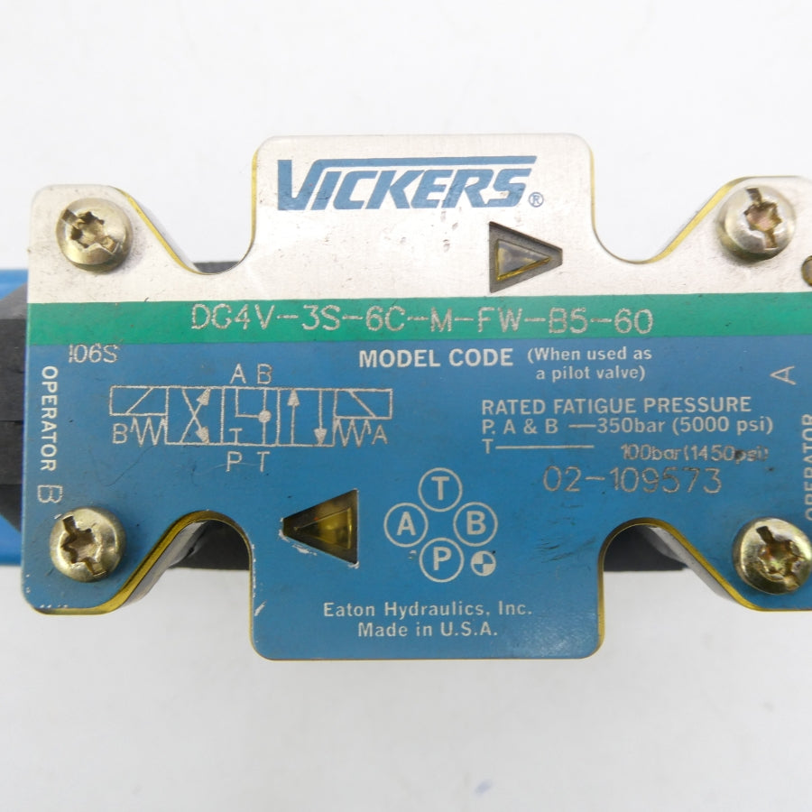 VICKERS DG4V-3S-6C-M-FW-B5-60 02-109573 110/120V .48/.46A 5000PSI NSNP