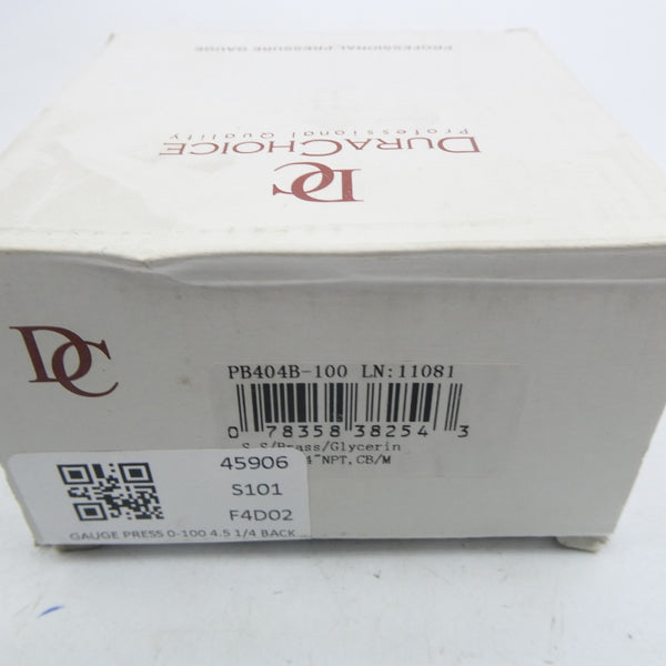 DURACHOICE PB404B-100 0-100PSI NSMP