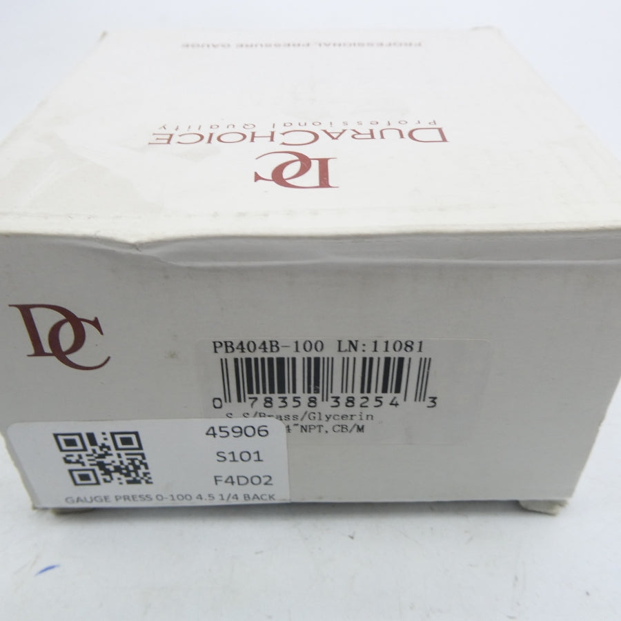 DURACHOICE PB404B-100 0-100PSI NSMP