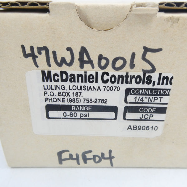 MCDANIEL CONTROLS AB90610 0-60PSI NSMP
