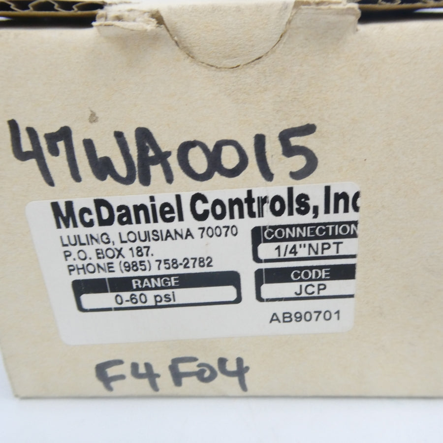 MCDANIEL CONTROLS AB90701 0-60PSI NSMP