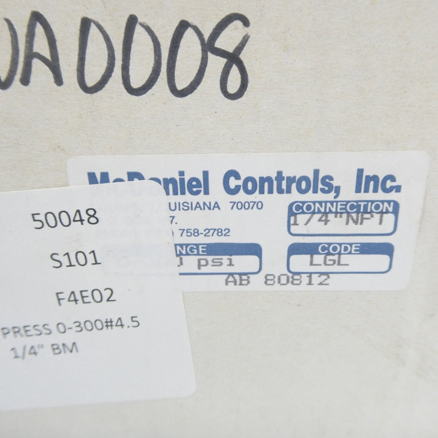 MCDANIEL CONTROLS AB80812 0-300PSI NSMP