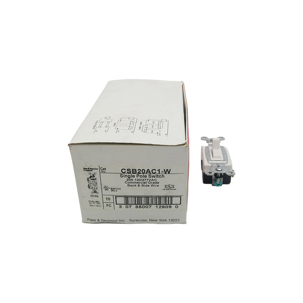 PASS & SEYMOUR CSB20AC1-W 120/277VAC 20A (PKG OF 7) NSMP