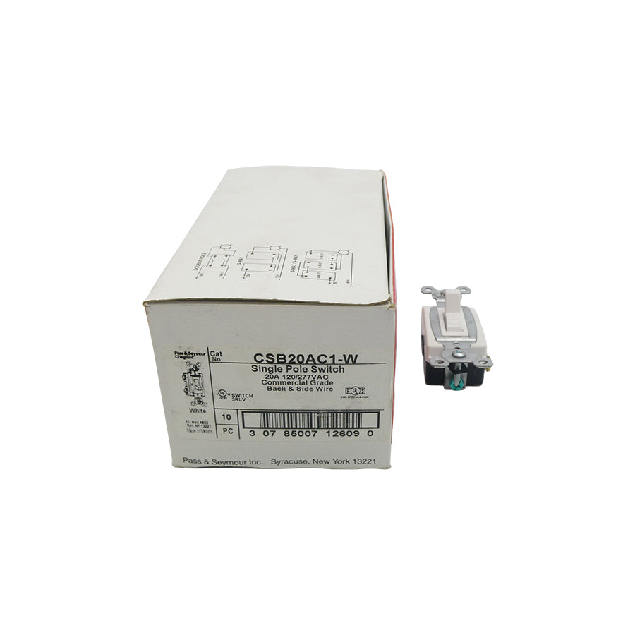 PASS & SEYMOUR CSB20AC1-W 120/277VAC 20A (PKG OF 7) NSMP