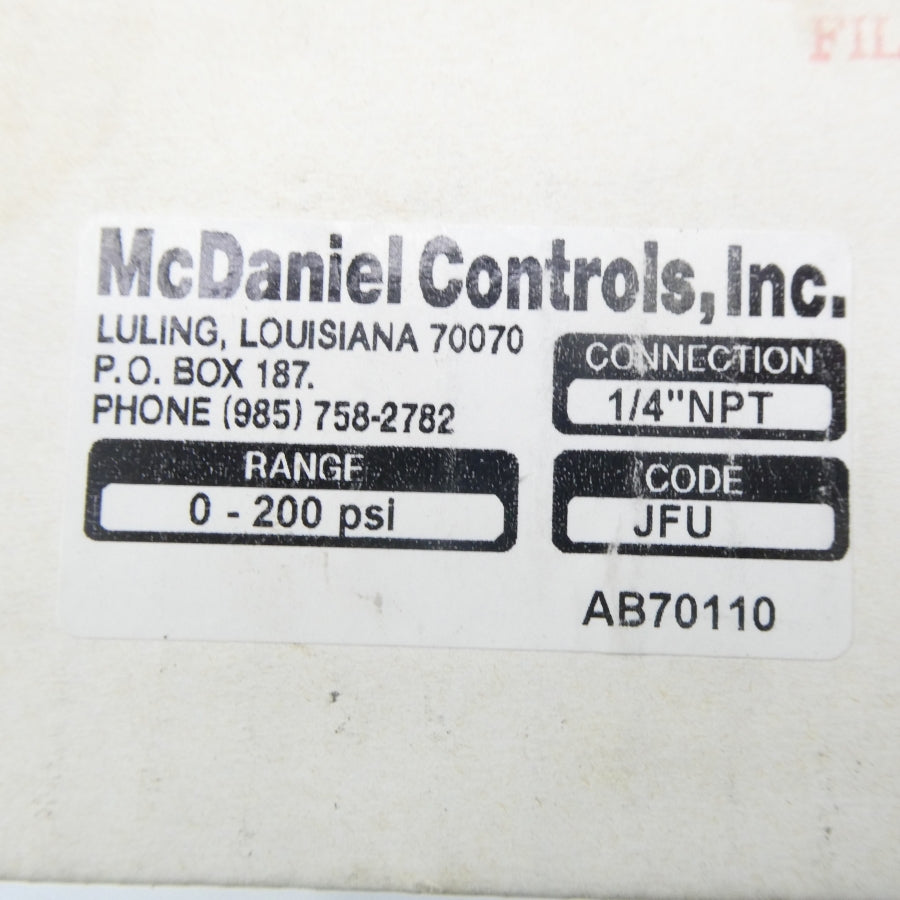 MCDANIEL CONTROLS AB70110 0-200PSI NSMP
