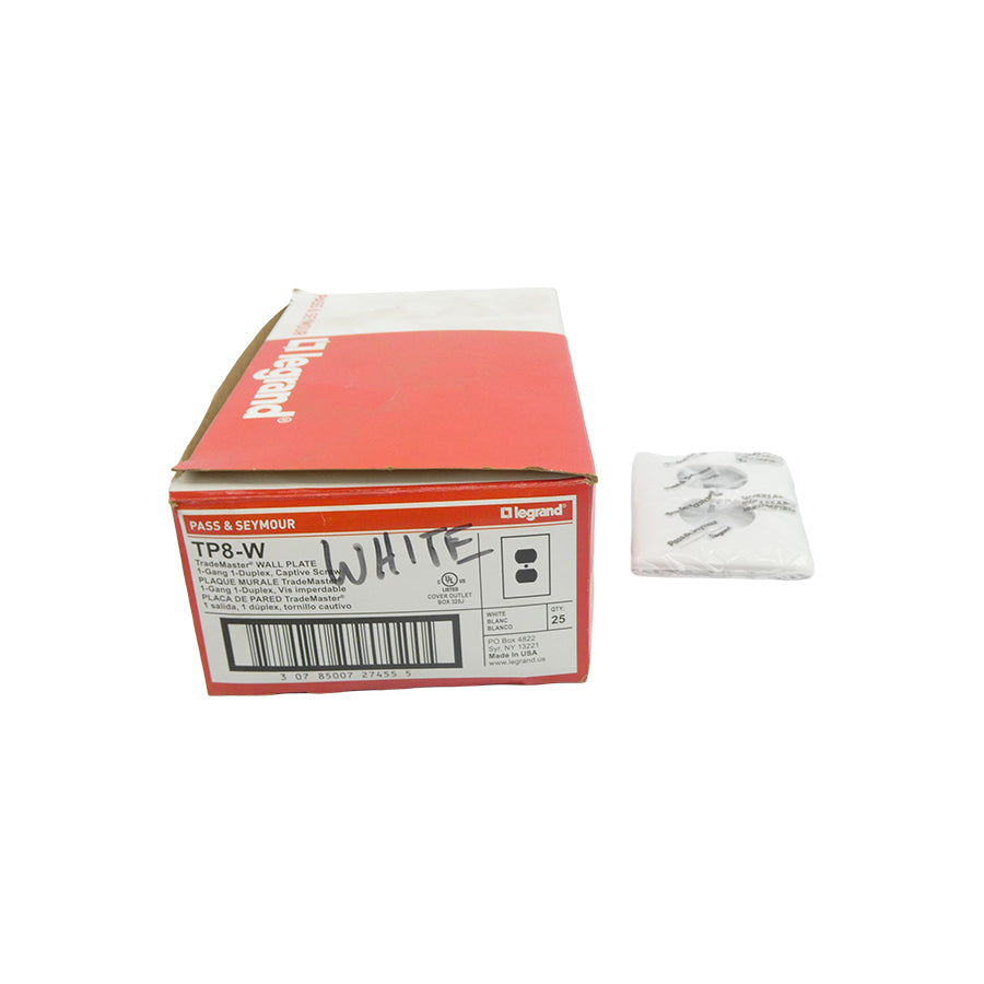 PASS & SEYMOUR TP8-W (PKG OF 25) NSMP