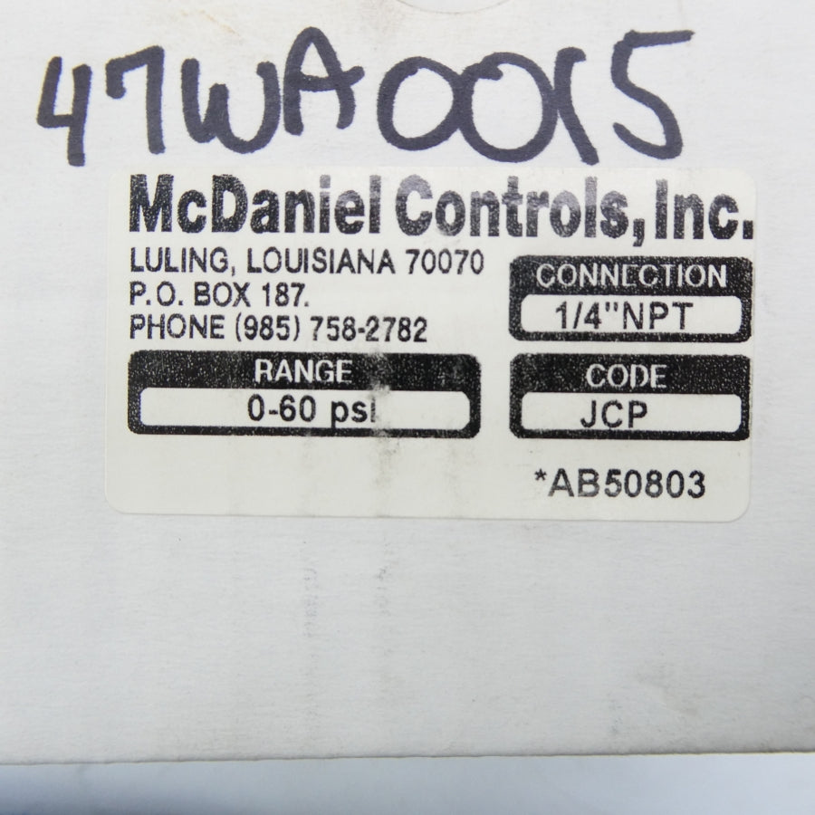 MCDANIEL CONTROLS AB50803 0-60PSI NSMP