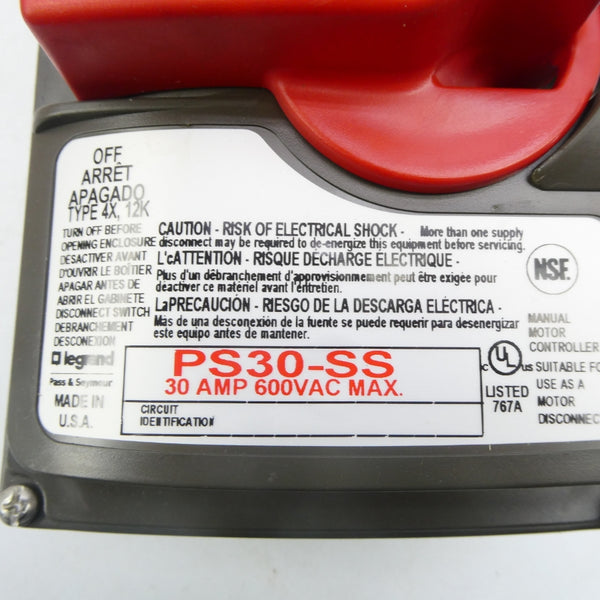 PASS & SEYMOUR PS30-SS 600VAC 30A NSMP