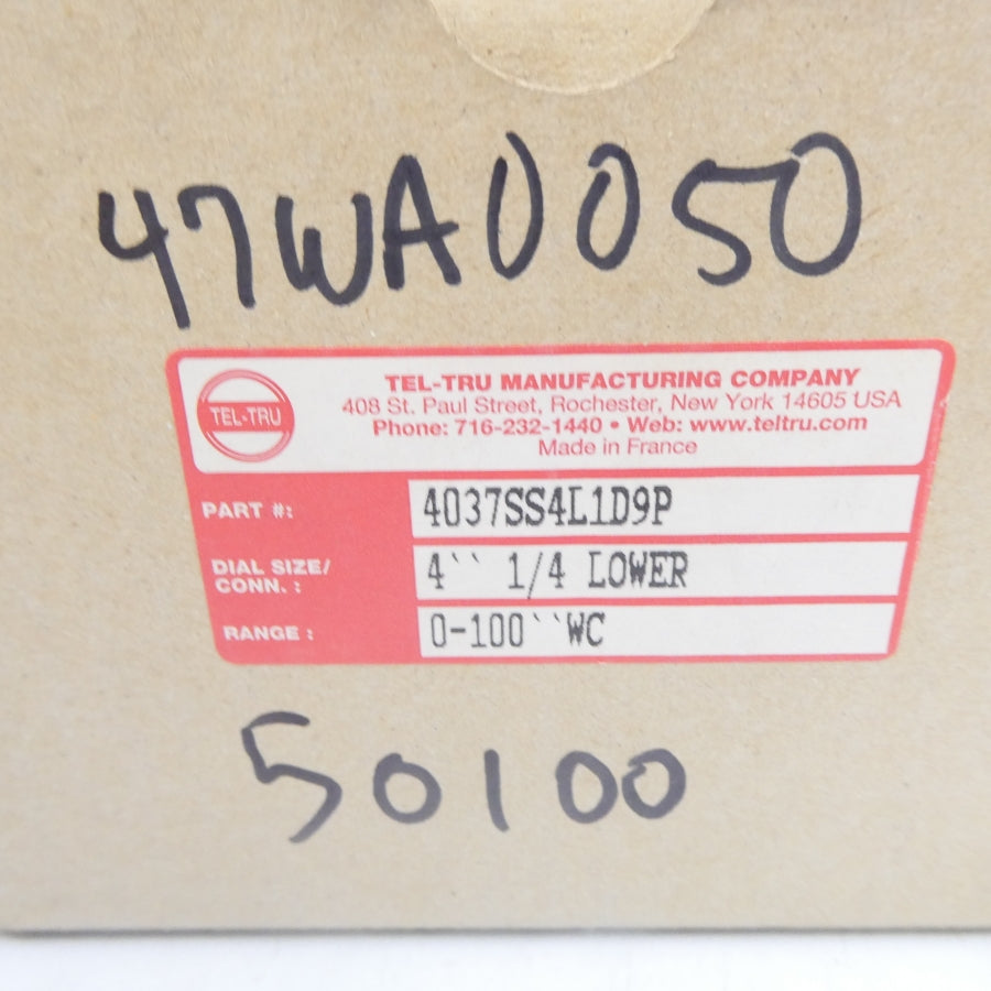 TEL-TRU 4037SS4L1D9P 0-100INWC NSMP
