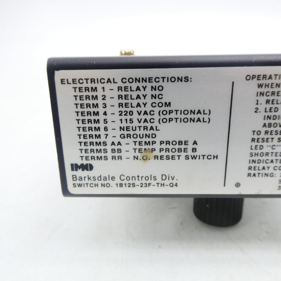 BARKSDALE CONTROLS 1B12S-23F-TH-Q4 NSNP