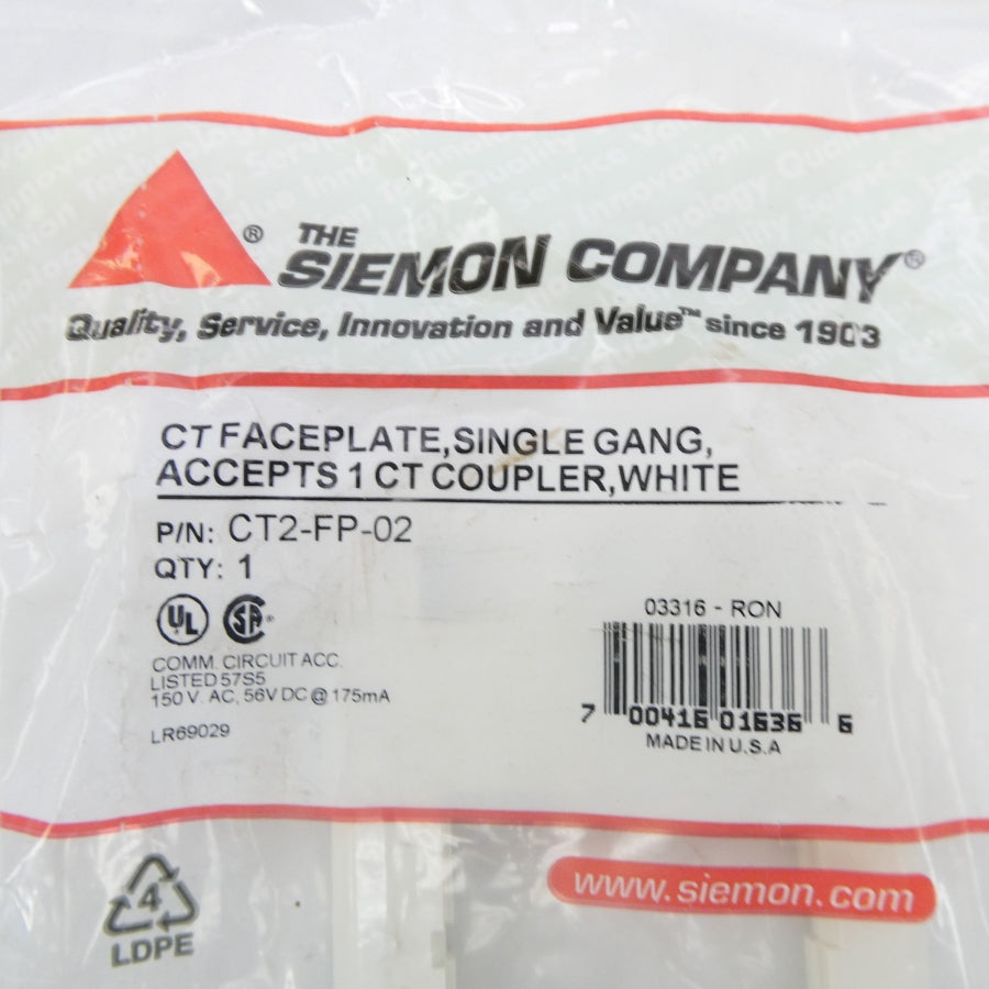 SIEMON CT2-FP-02 150VAC NSMP