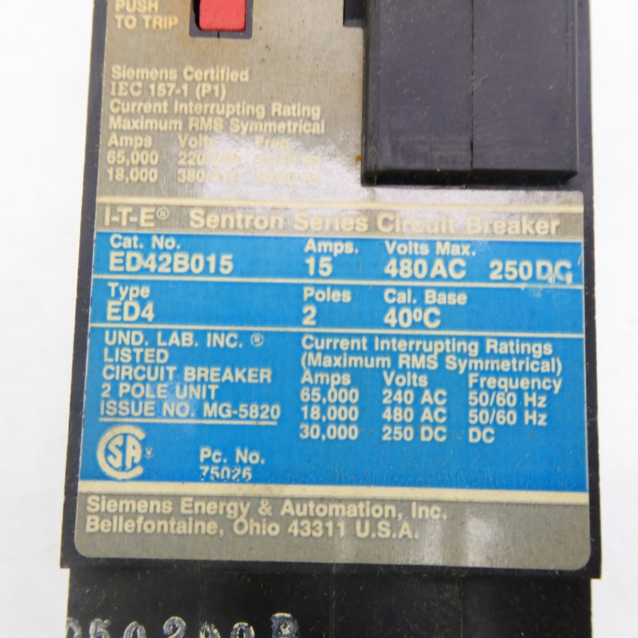 ITE ED42B015 480VAC 15A NSMP