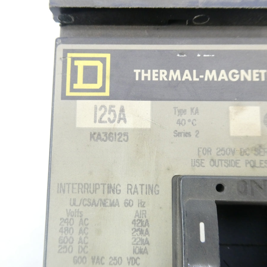 SQUARE D KA36125 600VAC 125A NSNP
