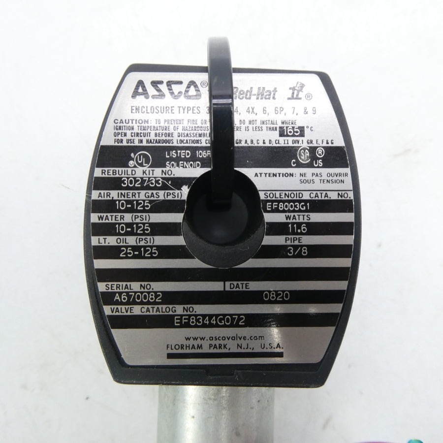 ASCO EF8344G072 12VDC 10-125PSI 3/8" NSNP