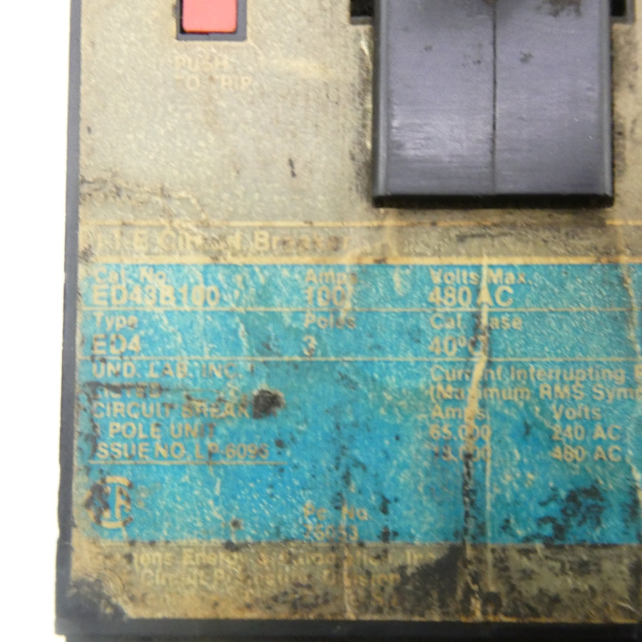 SIEMENS ED43B100 480VAC 100A UNMP