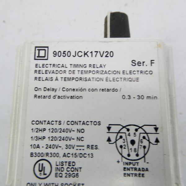SQUARE D 9050JCK17V20 SER. F 110/120V 0.3-30MIN NSNP