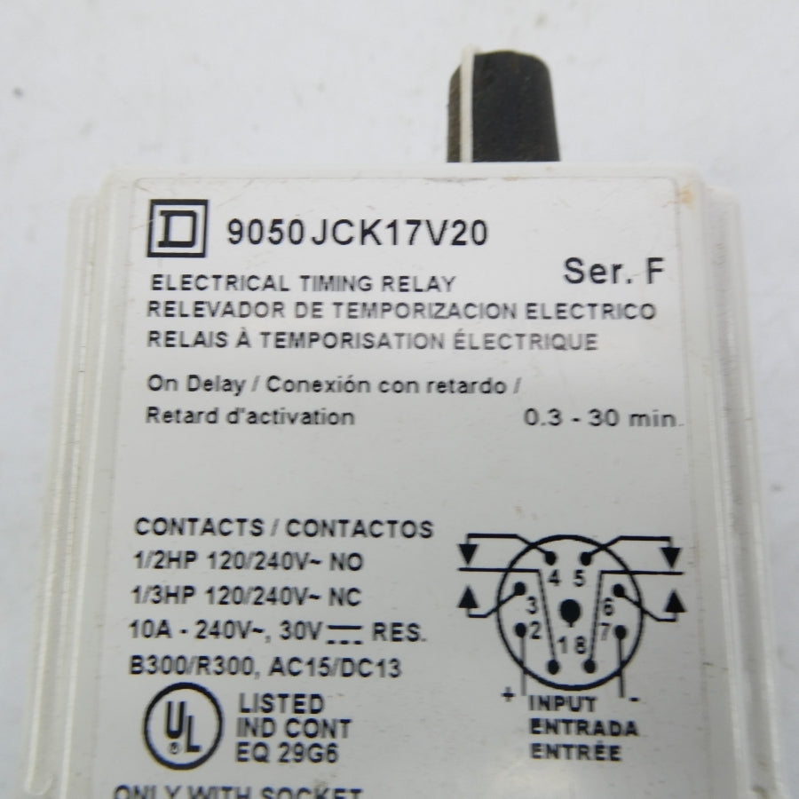 SQUARE D 9050JCK17V20 SER. F 110/120V 0.3-30MIN NSNP
