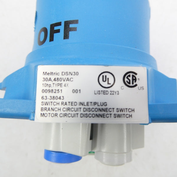 MELTRIC 63-38043 480VAC 30A (AS PICTURED) NSMP