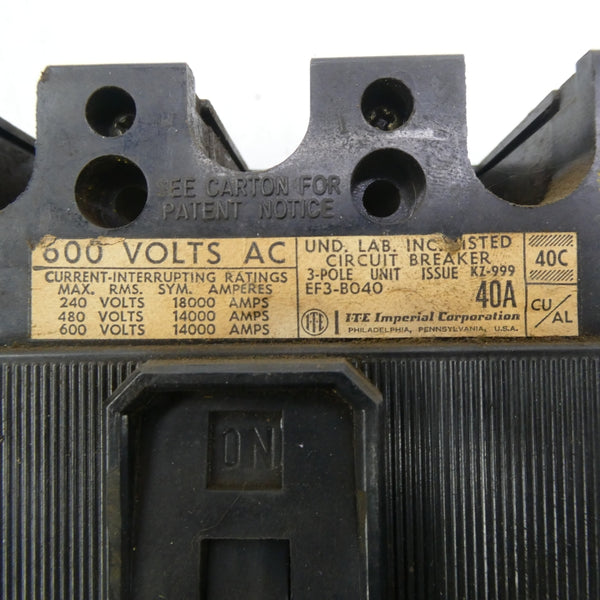 ITE EF3B040 600VAC 40A NSNP