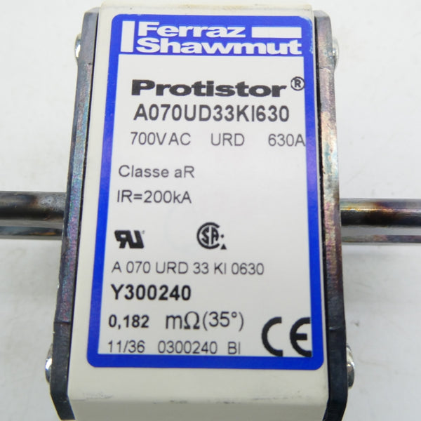 FERRAZ SHAWMUT Y300240 A070URD33KI630 700VAC 630A (PKG OF 3) NSMP