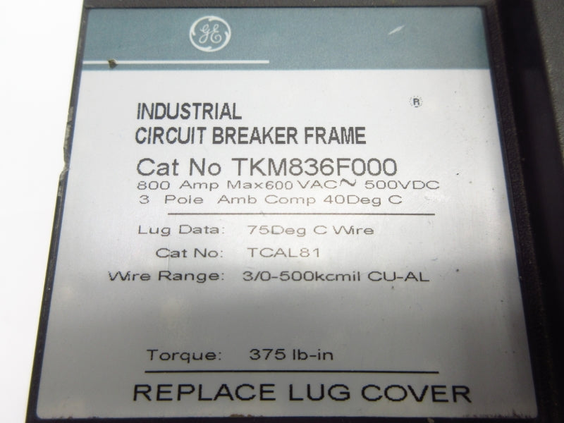 GENERAL ELECTRIC TKM836F000 600VAC 800A UNMP