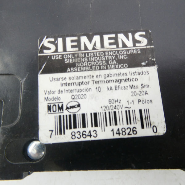 SIEMENS Q2020 120/240V 20A NSNP