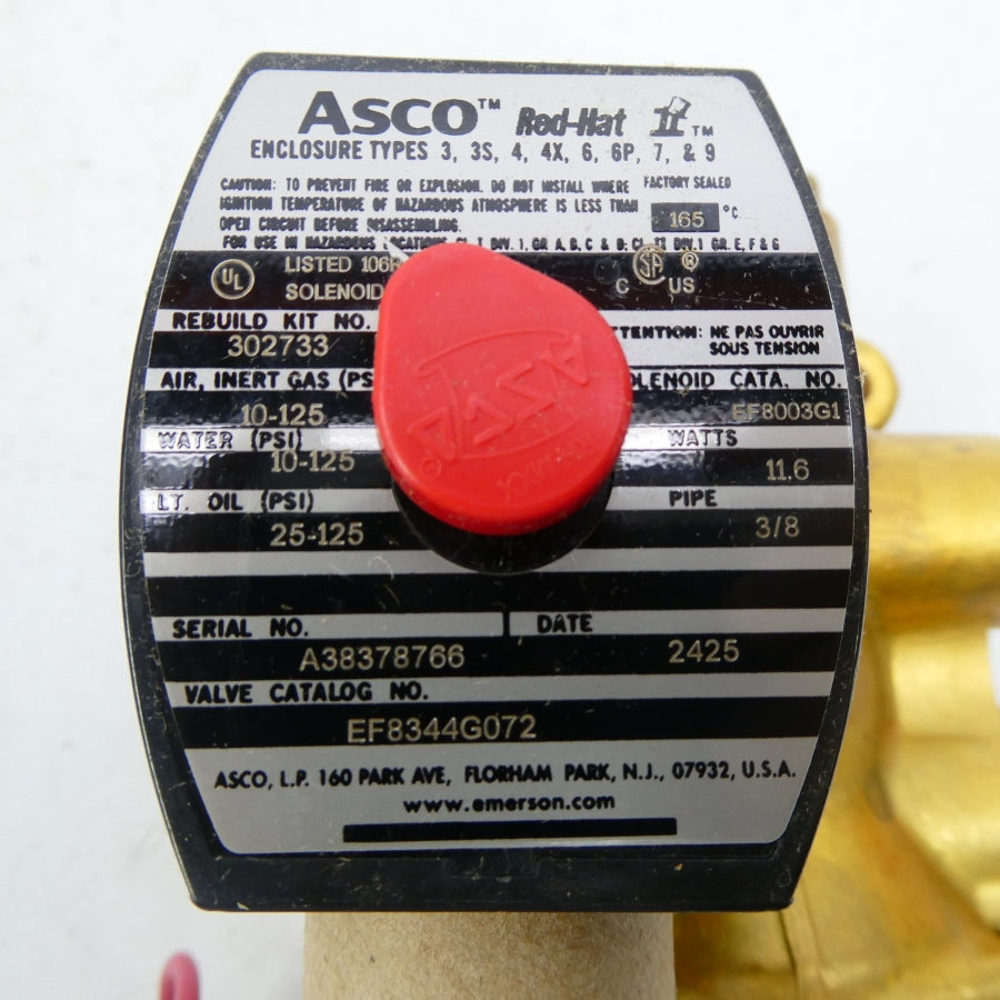 ASCO EF8344G072 24VDC 10-125PSI 3/8" NSMP