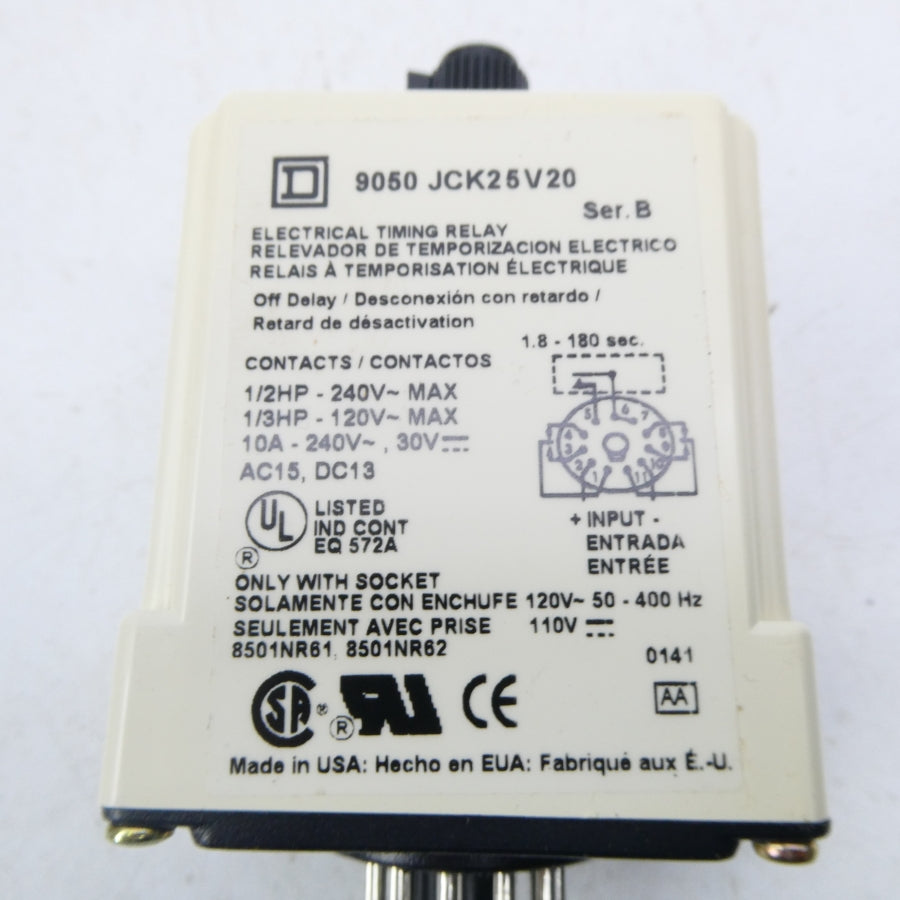 SQUARE D 9050JCK25V20 SER. B 110/120V 1.8-180S NSMP