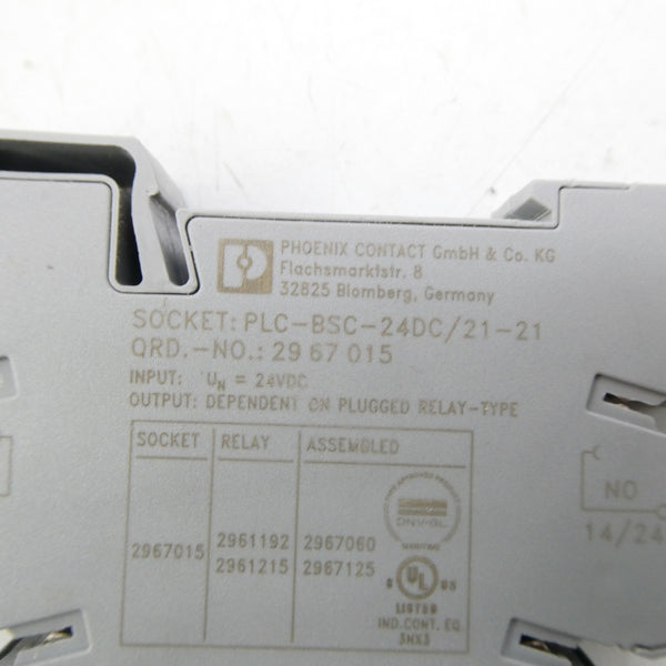 PHOENIX CONTACT PLC-BSC-24DC/21-21 2967015 24VDC (GREY) NSNP