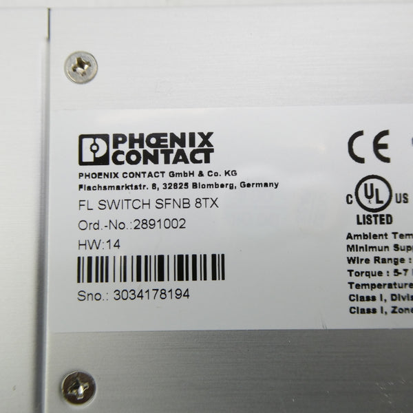PHOENIX CONTACT FLSWITCHSFNB8TX 2891002 NSNP