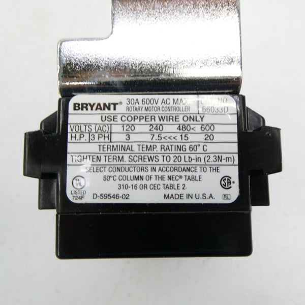BRYANT 66033D 600VAC 30A NSMP
