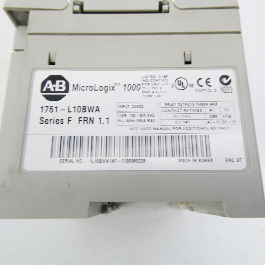 ALLEN BRADLEY 1761-L10BWA SER. F F/W 1.1 24VDC NSMP