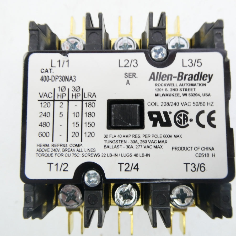 ALLEN BRADLEY 400-DP30NA3 SER. A 208/240VAC 30A (WH) NSMP