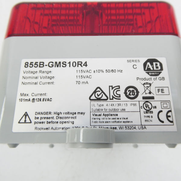 INDUSTRIAL SPARE PART 855B-GMS10R4 SER. C 115VAC (BR/WH) NSMP