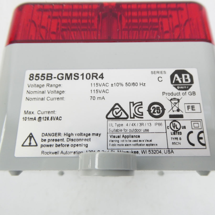 ALLEN BRADLEY 855B-GMS10R4 SER. C 115VAC (BR/WH) NSMP