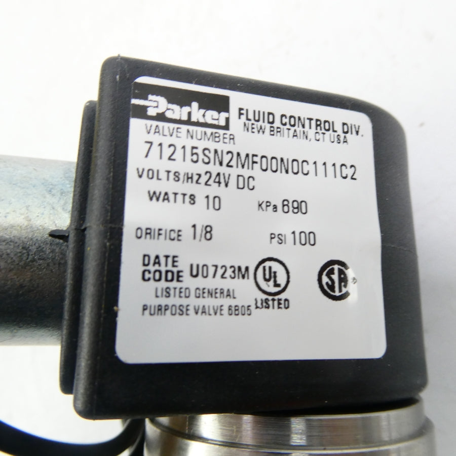 PARKER 71215SN2MF00N0C111C2 24VDC 100PSI 1/8" NSMP