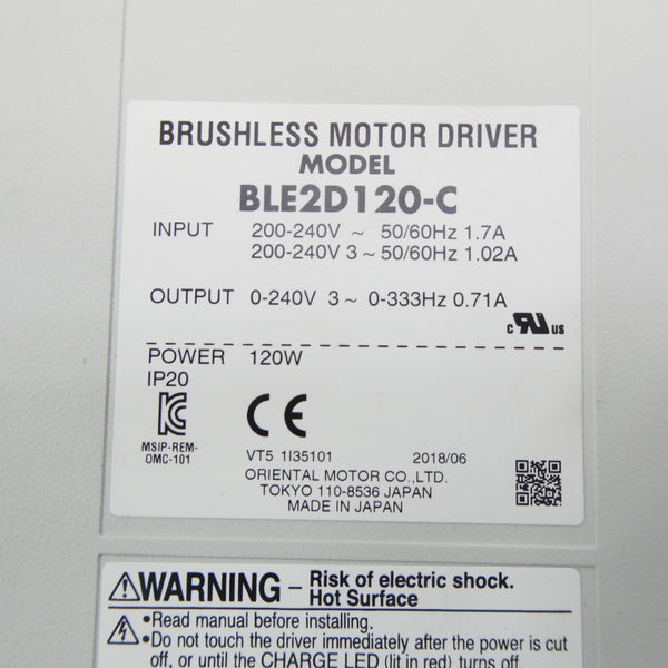 ORIENTAL MOTOR BLE2D120-C 200-240V 1.7A/1.02A NSNP