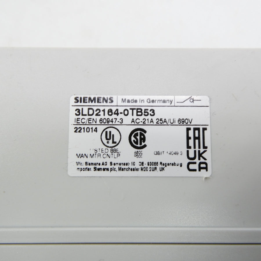 SIEMENS 3LD2164-0TB53 690V 25A NSMP