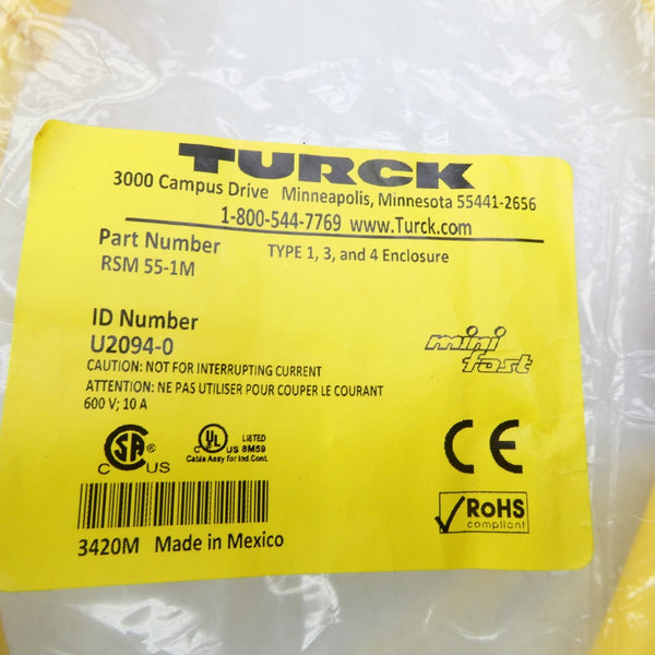 TURCK RSM55-1M U2094-0 600V 10A NSMP