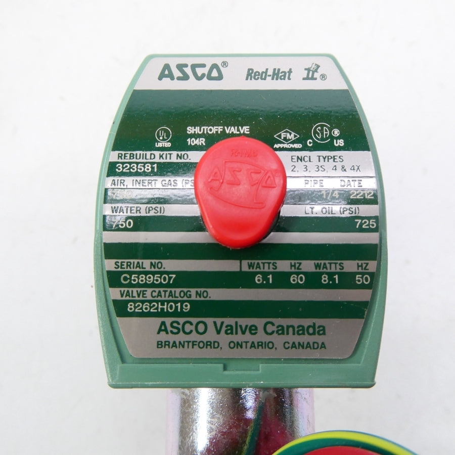 ASCO 8262H019 120V 750PSI 1/4" NSMP