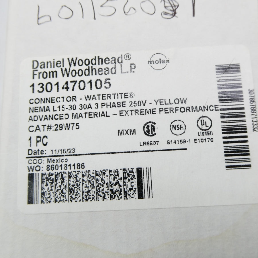 DANIEL WOODHEAD 29W75 1301470105 250V 30A NSMP