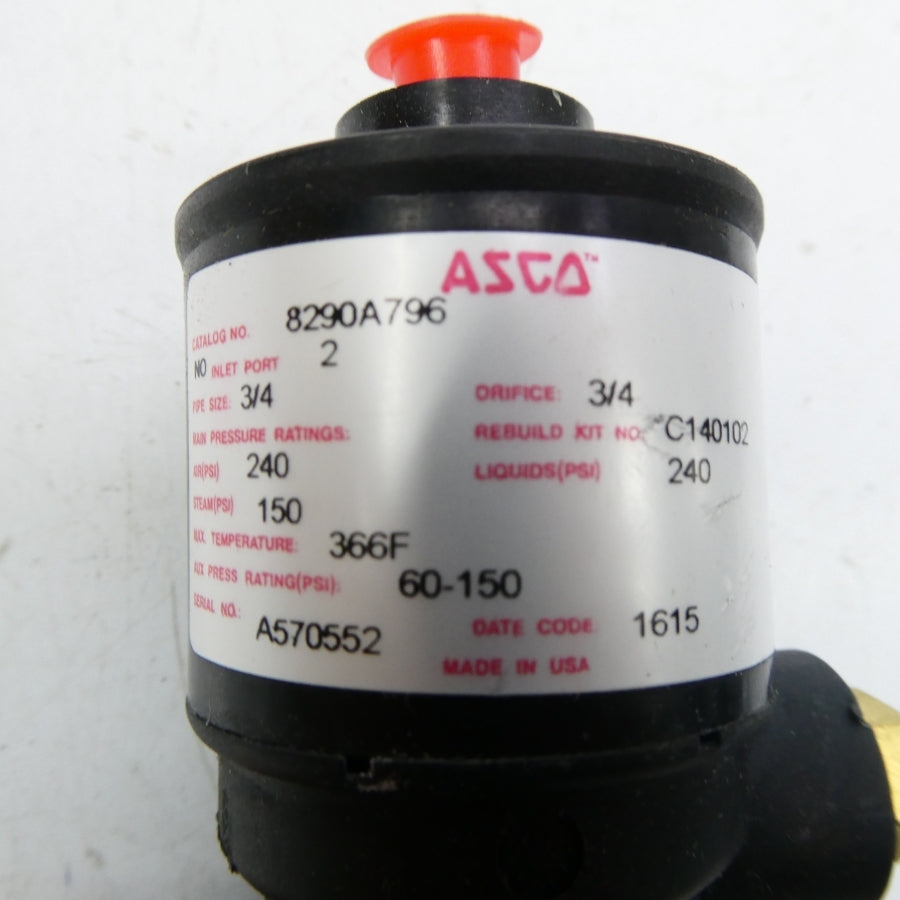 ASCO 8290A796 240PSI 3/4" NSNP