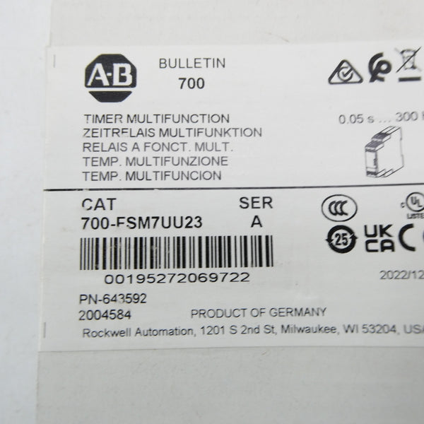 INDUSTRIAL SPARE PART 700-FSM7UU23 SER. A 0.05S-300H (WH) NSFS