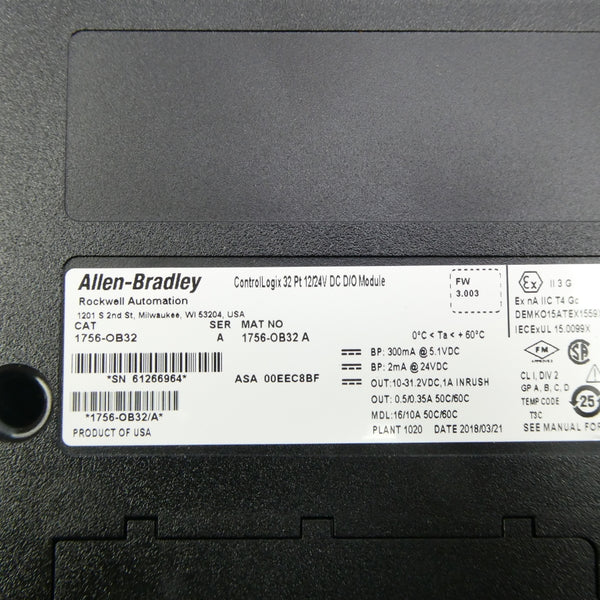 ALLEN BRADLEY 1756-OB32 SER. A F/W 3.003 24VDC NSNP