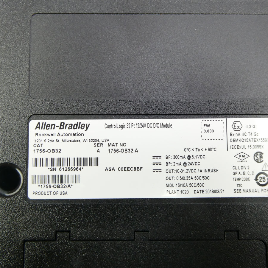 ALLEN BRADLEY 1756-OB32 SER. A F/W 3.003 24VDC NSNP