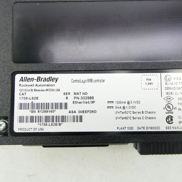 ALLEN BRADLEY 1756-L82E SER. B F/W 1.045 NSNP