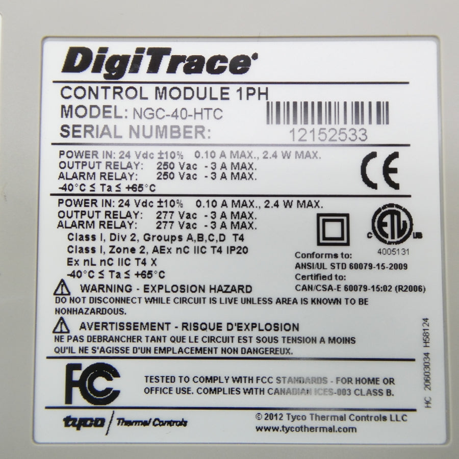 TYCO NGC-40-HTC 24VDC 0.10A NSMP